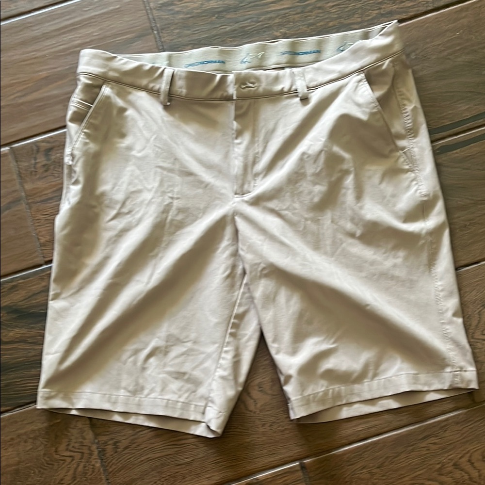 Greg Norman Collection Light Tan Flat Front Shorts